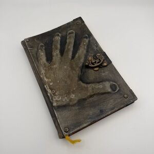 Mixed Media Handprint Blank Junk Journal Spell Book Grimoire Anchor Hook Closure